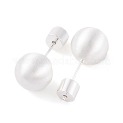 Ohrstecker aus Messing mit runder Kugel für Damen&nbsp;LS-EJEW-G391-24D-S