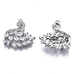 Латунные микропаве прозрачные подвески с фианитом&nbsp;ZIRC-S069-031P