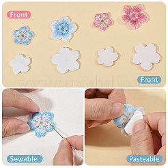 24 шт. 2 пакета цветочных вышитых заплаток на ткани&nbsp;PATC-CA0001-38