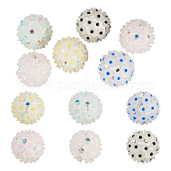 6 Stück 6 Farben handgemachter Polymer Clay Strass mit Gänseblümchenblüte aus Harz&nbsp;CLAY-TA0001-97