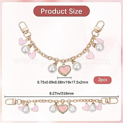 Подвеска в виде сердца из сплава эмали и смолы с жемчугом из цинкового сплава&nbsp;FIND-AB00070