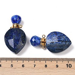 Подвески-бутылки в форме капли из натурального лазурита&nbsp;G-A225-02G-08