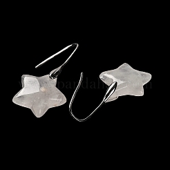 Серьги с подвесками в форме звезды из натурального кварца&nbsp;EJEW-I315-03P-09