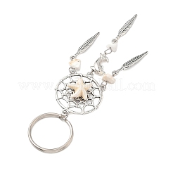 Брелок из сплава магнезита синтетический бирюзовый&nbsp;HJEW-JKC01249