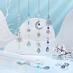 Kit per la realizzazione di decorazioni con ciondoli a forma di luna e sole in lega&nbsp;DIY-SC0020-15