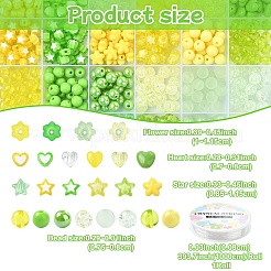 Наборы для изготовления браслетов из акриловых бусин с круглыми звездами и цветами своими руками&nbsp;DIY-YW0009-95