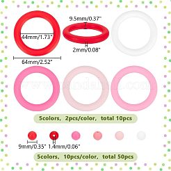 60 шт. 10 стиля круглые с кольцом силиконовые фокусные бусины&nbsp;SIL-PH0001-25