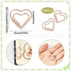 100 шт. железные скрепки в форме сердца&nbsp;TOOL-WH20002-03A-RG