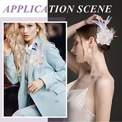 Булавки для лацканов одежды в виде цветочных перьев и железа&nbsp;JEWB-WH0010-114A