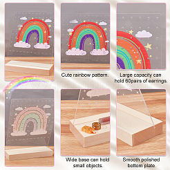 Прозрачные акриловые подставки для сережек с наклоном назад&nbsp;EDIS-WH0035-20B-03