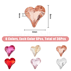 36 шт. 6-цветные стеклянные кабошоны со стразами с покрытием сзади&nbsp;MRMJ-FH0001-32