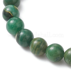 Браслеты из натурального западноафриканского нефрита круглой огранки и бусин из нержавеющей стали 304 для мужчин и женщин&nbsp;BJEW-JB12920