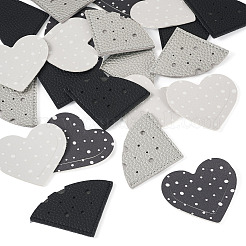 24 шт. 4 стиля закладок для книг в форме веера/сердца из искусственной кожи&nbsp;AJEW-TA0002-55