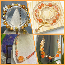 Fai da te perle di vetro e perle acriliche finte rotonde kit per la creazione di gioielli&nbsp;DIY-SP0002-78C