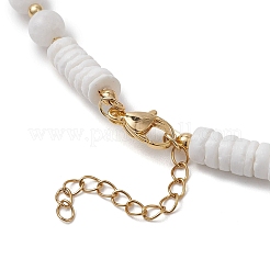 Ожерелья из натуральных белых ракушек и круглых бусин хейши&nbsp;NJEW-JN05805