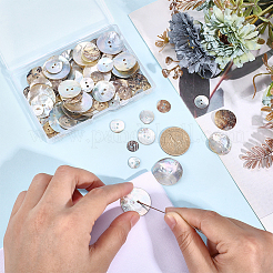 100 Stück 5 Stile natürliche Muschelknöpfe&nbsp;BUTT-CY0001-29