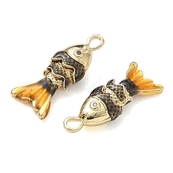 Anhänger aus Messing mit Mikropavé-Fassung aus orange-roten Zirkonia&nbsp;KK-A268-05G-D05