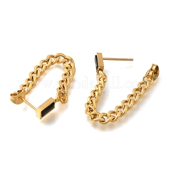 Ионное покрытие (ip) 304 нержавеющая сталь серьги-гвоздики&nbsp;EJEW-H008-06G-01