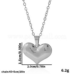 Ожерелья с подвеской в форме сердца из нержавеющей стали 304 для женщин&nbsp;SZ2862-1