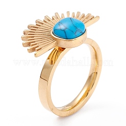 Anillos de dedo de acero inoxidable 304 con revestimiento iónico (IP)&nbsp;RJEW-Z008-12-G