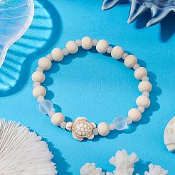 Женские эластичные браслеты из синтетической бирюзы&nbsp;BJEW-JB11126-01