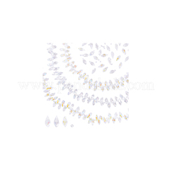 3 прядь 3 стиля гальванизированные стеклянные граненые капли бусины нити&nbsp;EGLA-GA0001-29