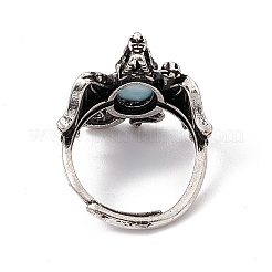 Регулируемые кольца с натуральным драгоценным камнем динозавра&nbsp;RJEW-G273-01AS