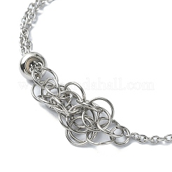 Устойчивый к потускнению регулируемый браслет-мешок из нержавеющей стали 304 для изготовления держателя камней&nbsp;AJEW-JB01191-02