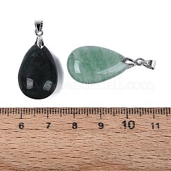 Pendenti avventurina verde naturale&nbsp;G-N362-03P-09