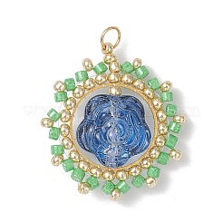 Подвески-цветы из стеклянных бусинок&nbsp;PALLOY-MZ00859