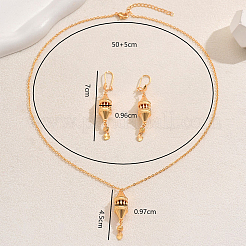 Комплект из геометрических винтажных латунных ожерелий и серег с кисточками для повседневных женских вечеринок NW3044