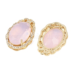 Латунные микропаве прозрачные подвески с фианитом&nbsp;KK-H257-07G-02