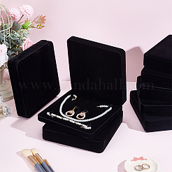 Schmuckkästchen aus Samtstoff für Halsketten und Ringe&nbsp;CON-WH0085-213A