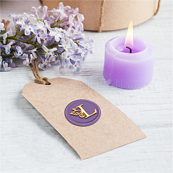 Латунная восковая печать штамп с ручкой&nbsp;AJEW-WH0184-0673