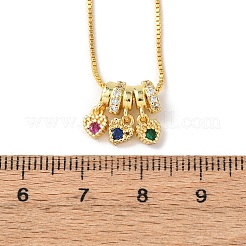 Латунный подвес с разноцветными кубическими цирконами&nbsp;NJEW-D348-03E-G
