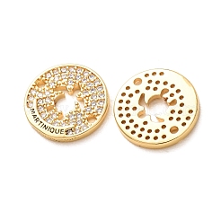 Breloques de connecteur en laiton micro pavé de zircone cubique transparente&nbsp;CU-CBAA556-04E