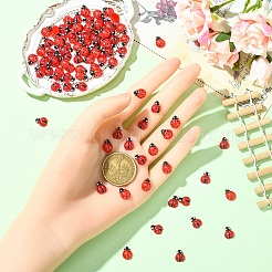 100 шт. 2 стиля кабошонов из смолы в виде божьей коровки&nbsp;MRMJ-YW0001-079