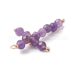 Круглые подвески из медной проволоки с натуральным аметистом&nbsp;PALLOY-JF02011-05