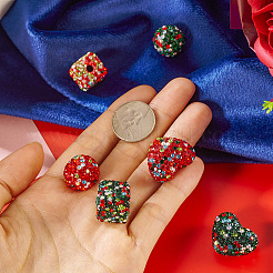 6 комплект из 6-х видов бусин со стразами из полимерной глины&nbsp;CLAY-TA0001-61