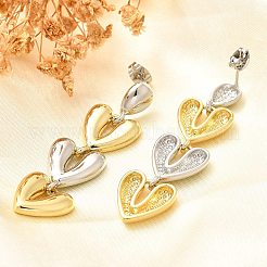 Orecchini a bottone in ottone con placcatura a cremagliera per donna&nbsp;EJEW-C125-07GP