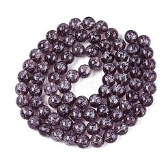 Brins de perles de verre transparentes à moitié peintes à la bombe&nbsp;LS-GLAA-Q110-02A-10