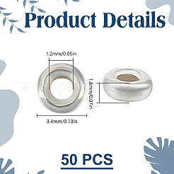 50шт 925 бусины из стерлингового серебра&nbsp;STER-DR0001-26