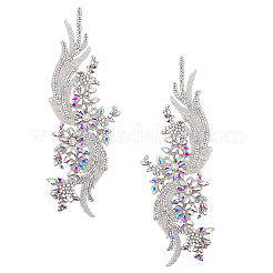 Аппликации из цветов из стекла и стразов&nbsp;PATC-WH0005-50