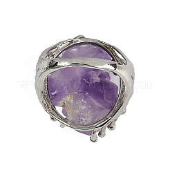 Кольца с натуральным аметистом&nbsp;RJEW-P128-08P-D