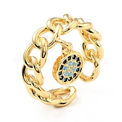 Кубический цирконий плоское круглое открытое кольцо-манжета KK-D080-11G