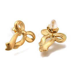 Серьги-гвоздики с бантом из нержавеющей стали 304&nbsp;EJEW-Z077-02G