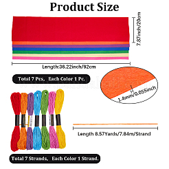 7 pezzo di tessuto non tessuto in feltro a 7 colori&nbsp;DIY-CP0012-69D