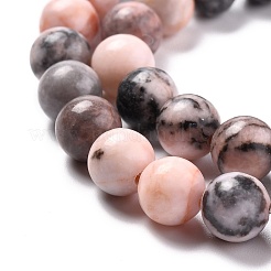 Fili di perline rotonde di diaspro zebrato rosa naturale&nbsp;G-E334-8mm-11