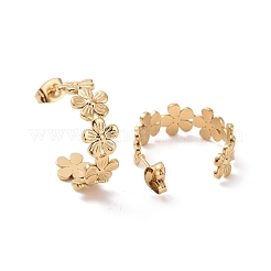 Серьги-гвоздики из нержавеющей стали 304 с ионным покрытием (IP) в форме цветка&nbsp;EJEW-G326-03G