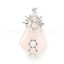 Colgantes naturales de cuarzo rosa&nbsp;G-C246-03P